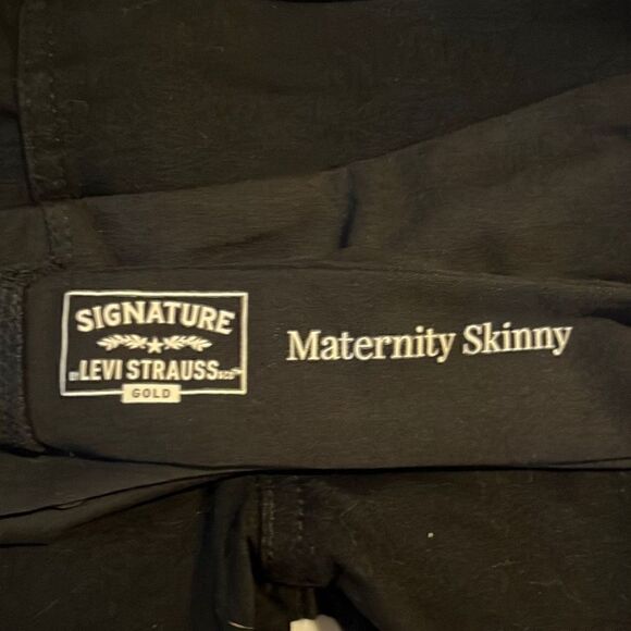 Signature Levi's Womens Black Maternity Baby Bump Skinny Stretch Denim Jeans MED - Picture 4 of 6